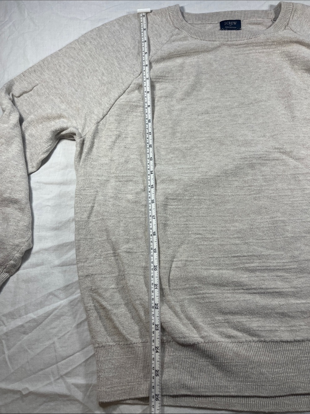 J. Crew Men’s Raglan Budded Crewneck Sweater Size Large in Cream Indie Fisherman - Picture 7 of 7